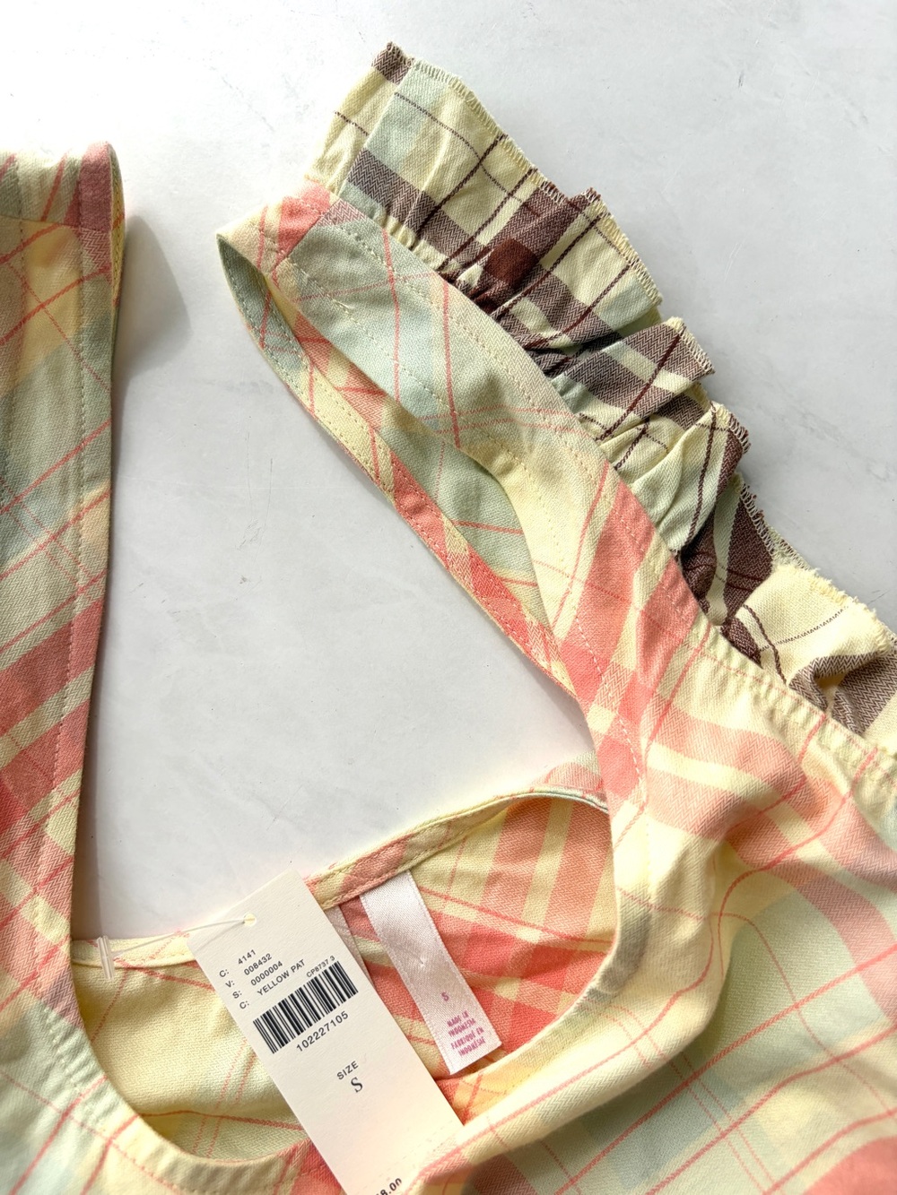 NWT Anthropologie LyreBird Ruffle Flannel Crop Top 100% Cotton Size S - Picture 6 of 7
